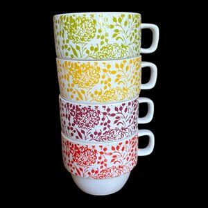 World Market Botanic Stackable Boho Handled Mugs 4